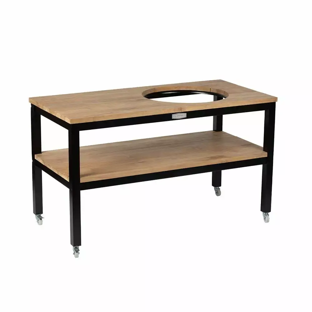 Titan Great Outdoors Teak Ceramic Grill Table Big Green Egg