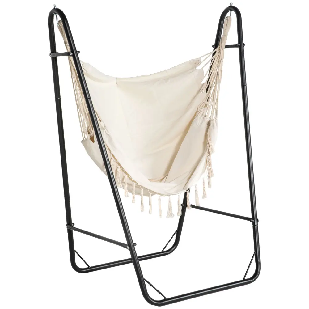 Outsunny Patio Hammock Chair U Shape Stand, Outdoor Hammock Swing aosom business