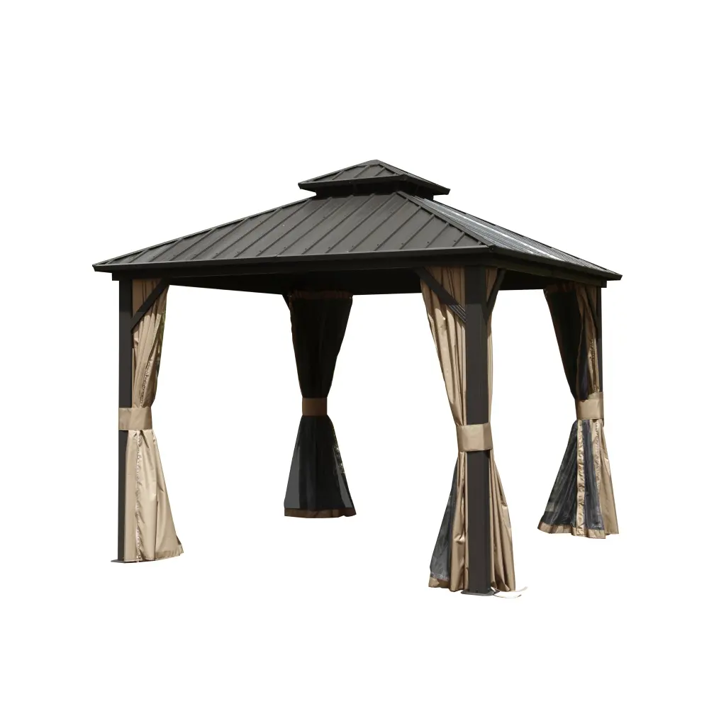 10x10 Hardtop Gazebo Aluminum Metal Gazebo Galvanized Steel Outdoor Canopy crefise patio life