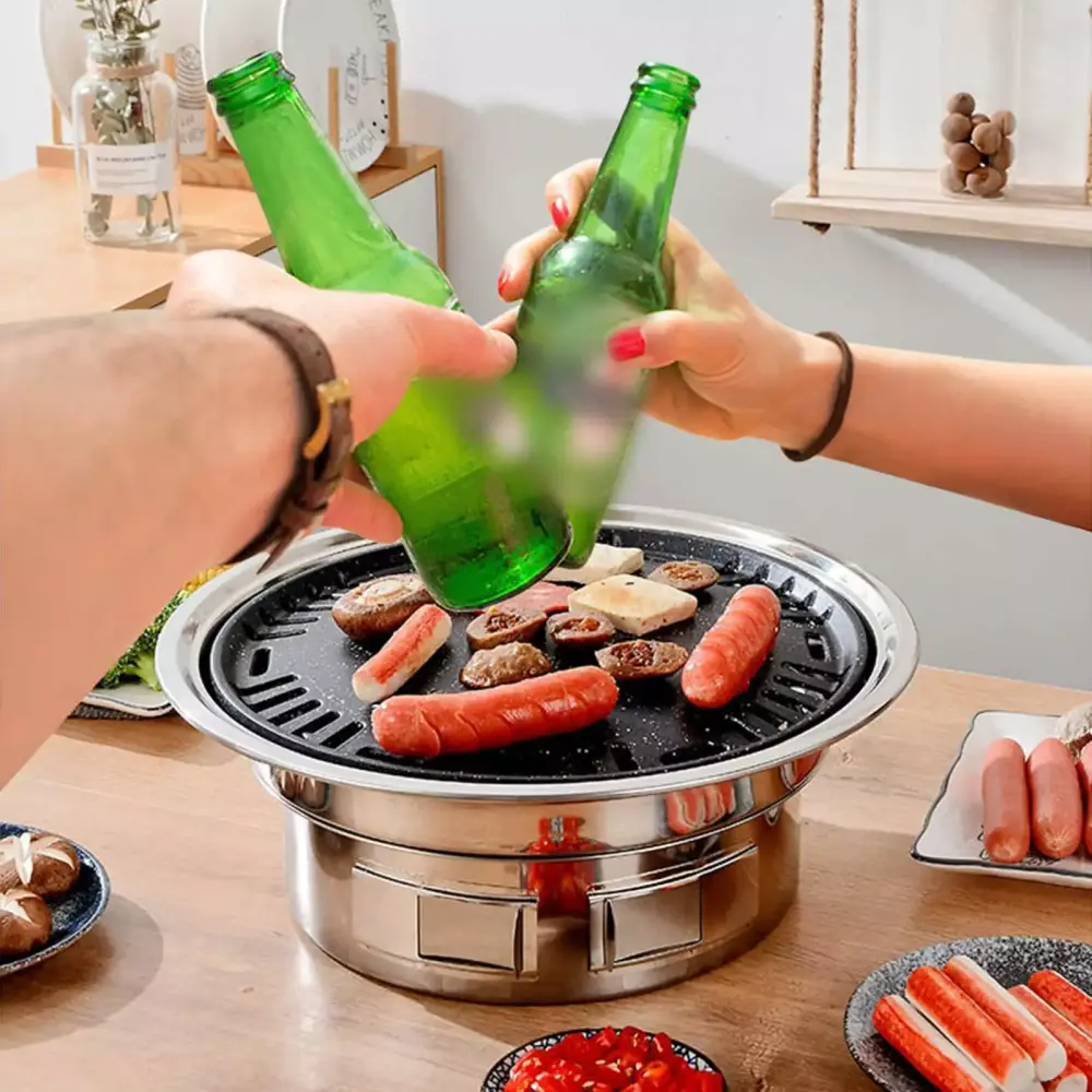 13 Inch Korean BBQ Stove Table Net Round Barbecue Grill Outdoor Cooking Geevorks