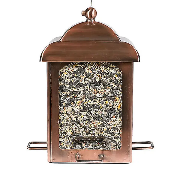 Perky-Pet 365 Chalet Lantern Bird Feeder Antique Copper 10 Inch