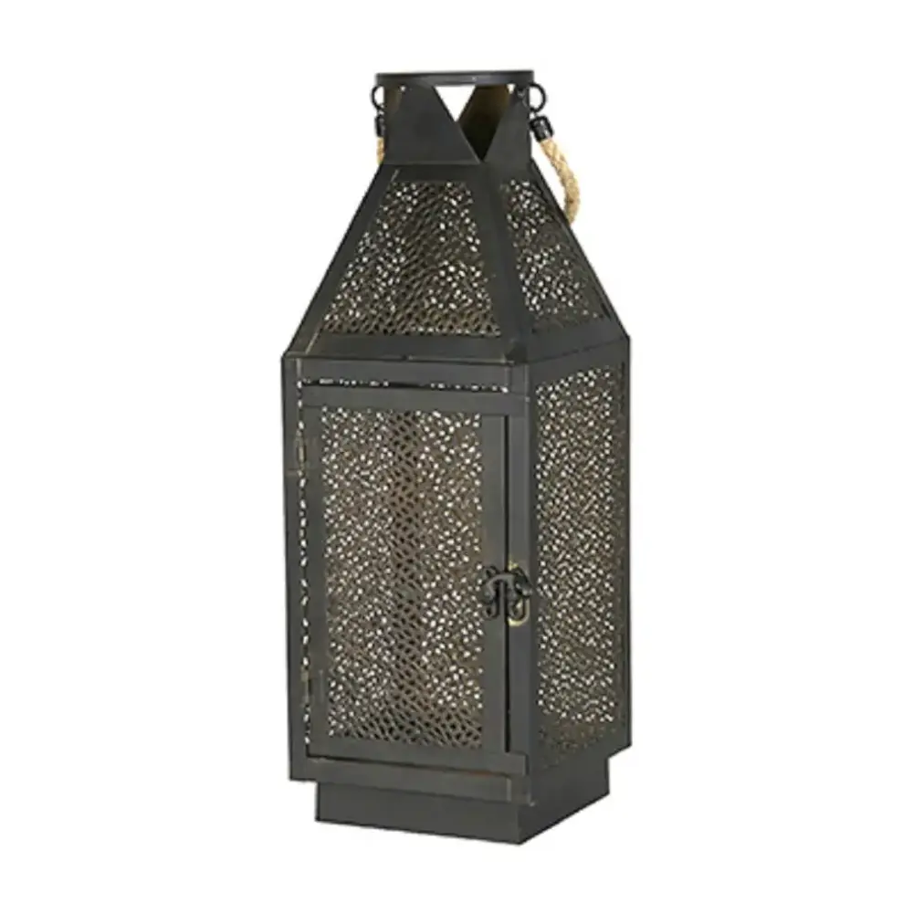 Four Seasons Courtyard 16 Inch Filigree Metal Lantern Outdoor Decor