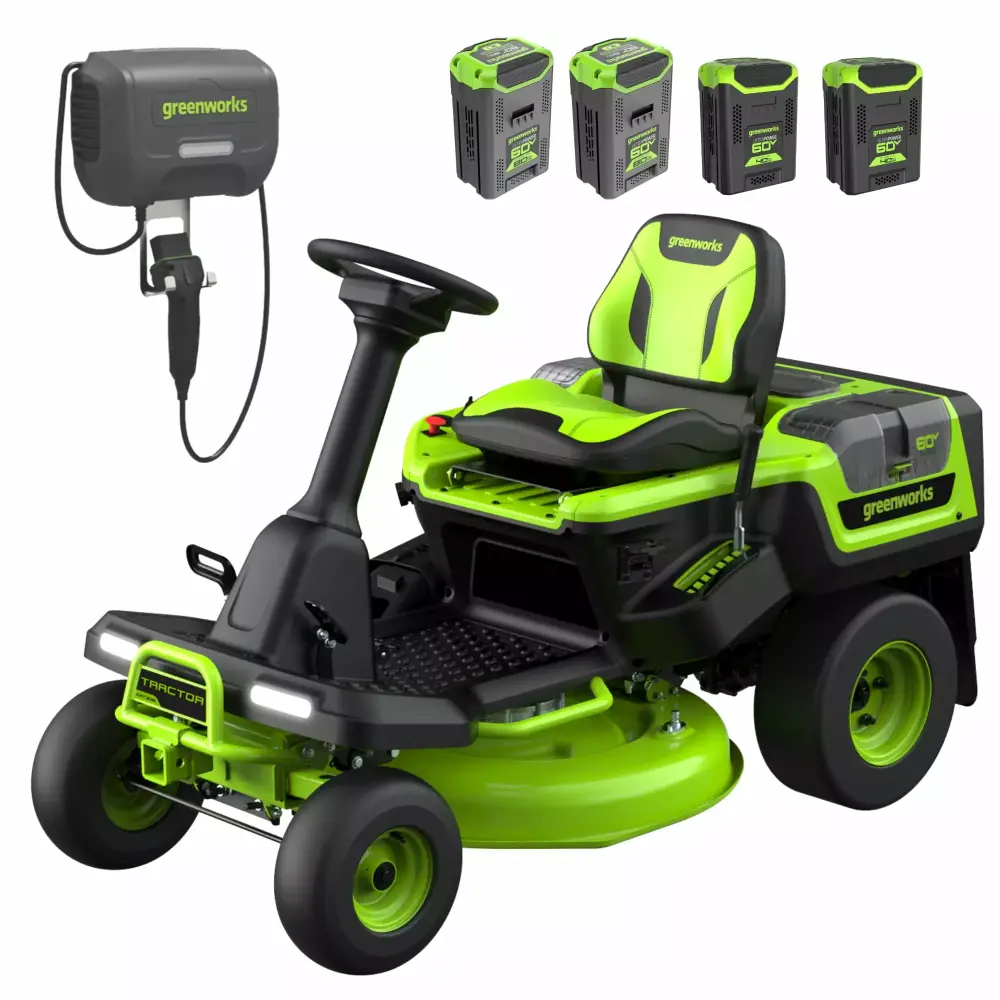 Greenworks 60V 30 CrossoverT Riding Lawn Tractor (2) 8.0 Ah. (2) 4.0 Ah Batteries & 600-Watt Charger 7421902