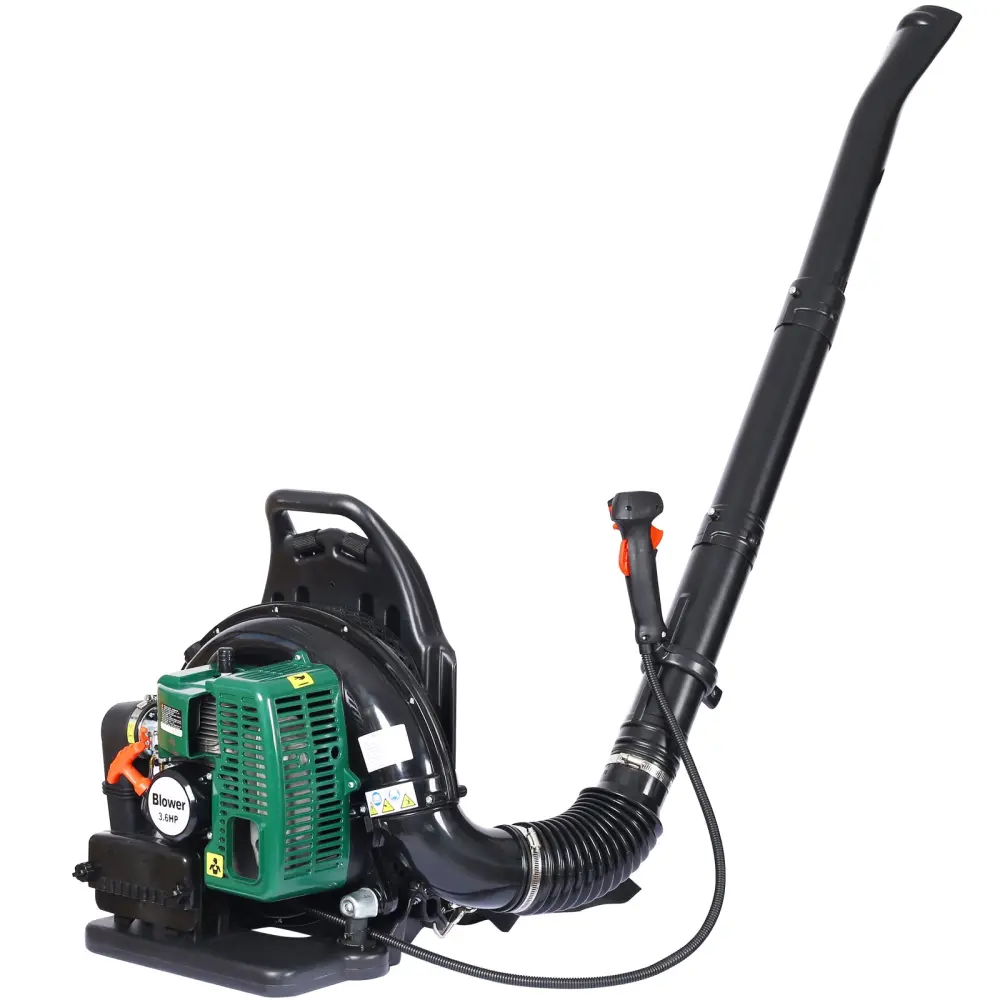 2 Stroke Backpack Leaf Blower Gas 63.3Cc 3.6Hp 750Cfm Green Plastic Garden Blower g-h