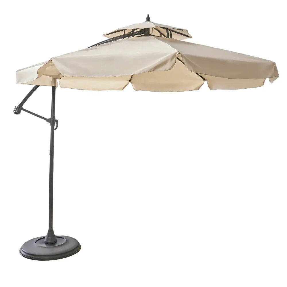 Baja Banana Canopy Sunshade - Beige Black Outdoor Garden Umbrella nh-kisa