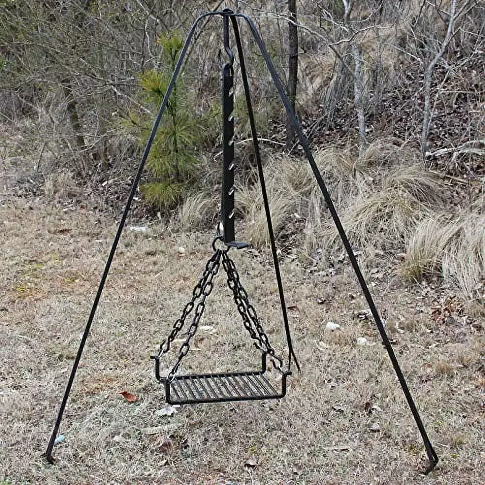 Medieval Style Hand Forged Camping Outdoor Iron Grill 9.5 x 13.5 Cooking Area TeviRoom