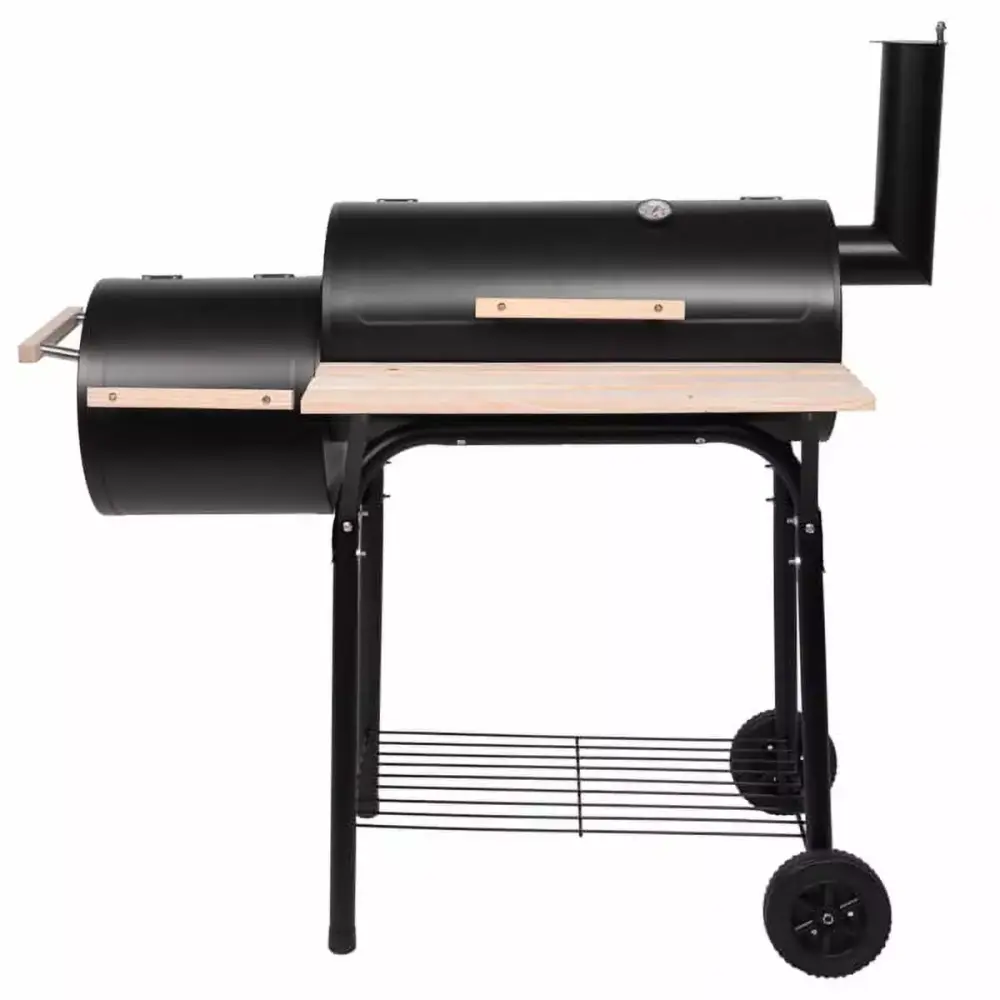 Charcoal Grill Offset Smoker Large Events Outdoor Camping Picnics Backyard Black Aiying