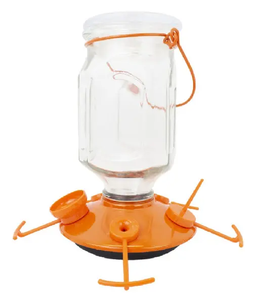 Perky-Pet 9113-2 Top-Fill Glass Oriole Feeder Orange 22 Ounce Bird Feeder