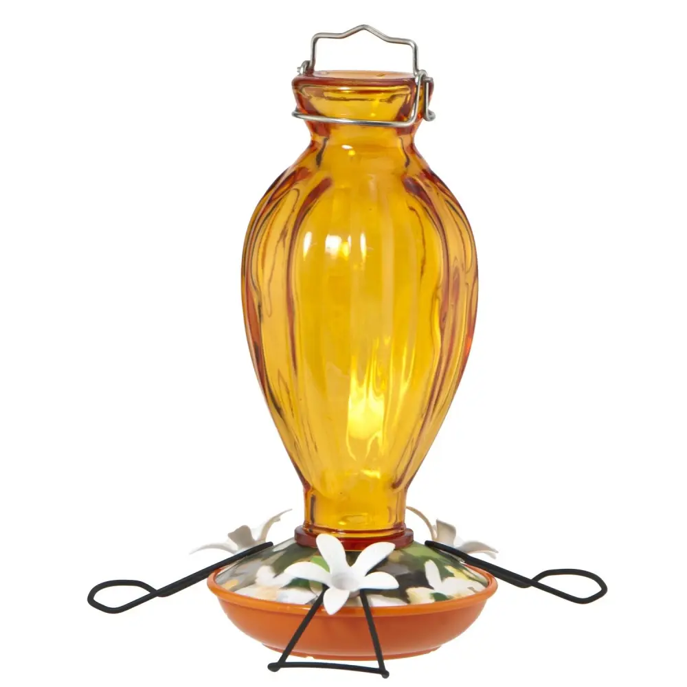 Woodlink Fluted Orange Glass Oriole Feeder 20 oz