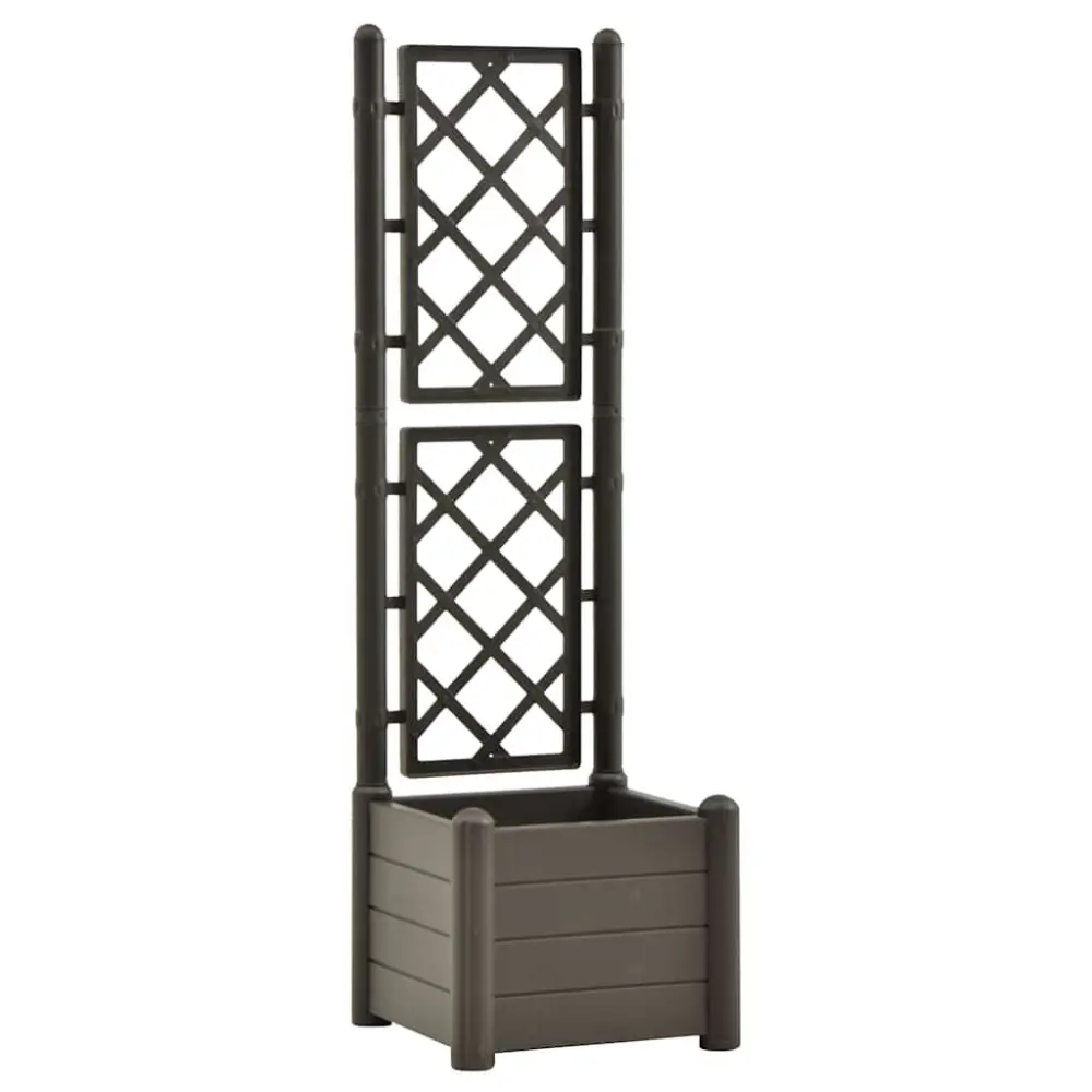 16.9x16.9x55.9 Inch PP Anthracite Garden Planter Trellis