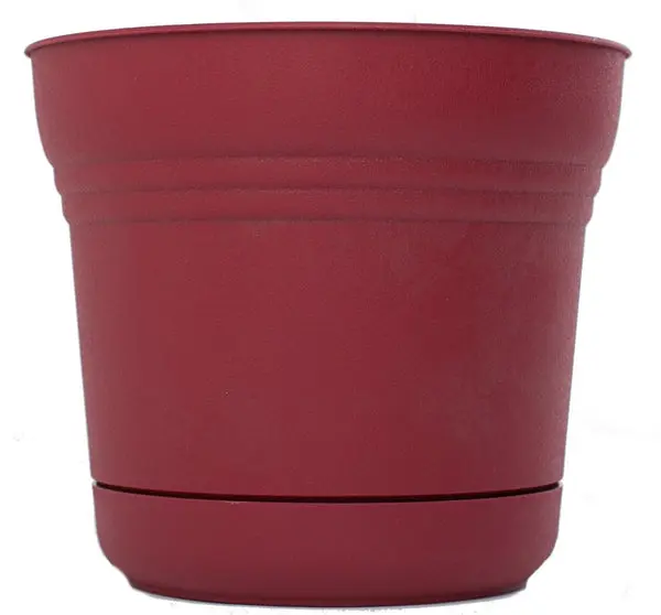 Bloem SP1012 Saturn Planter Plastic Union Red 10 Inch Round Garden Pot
