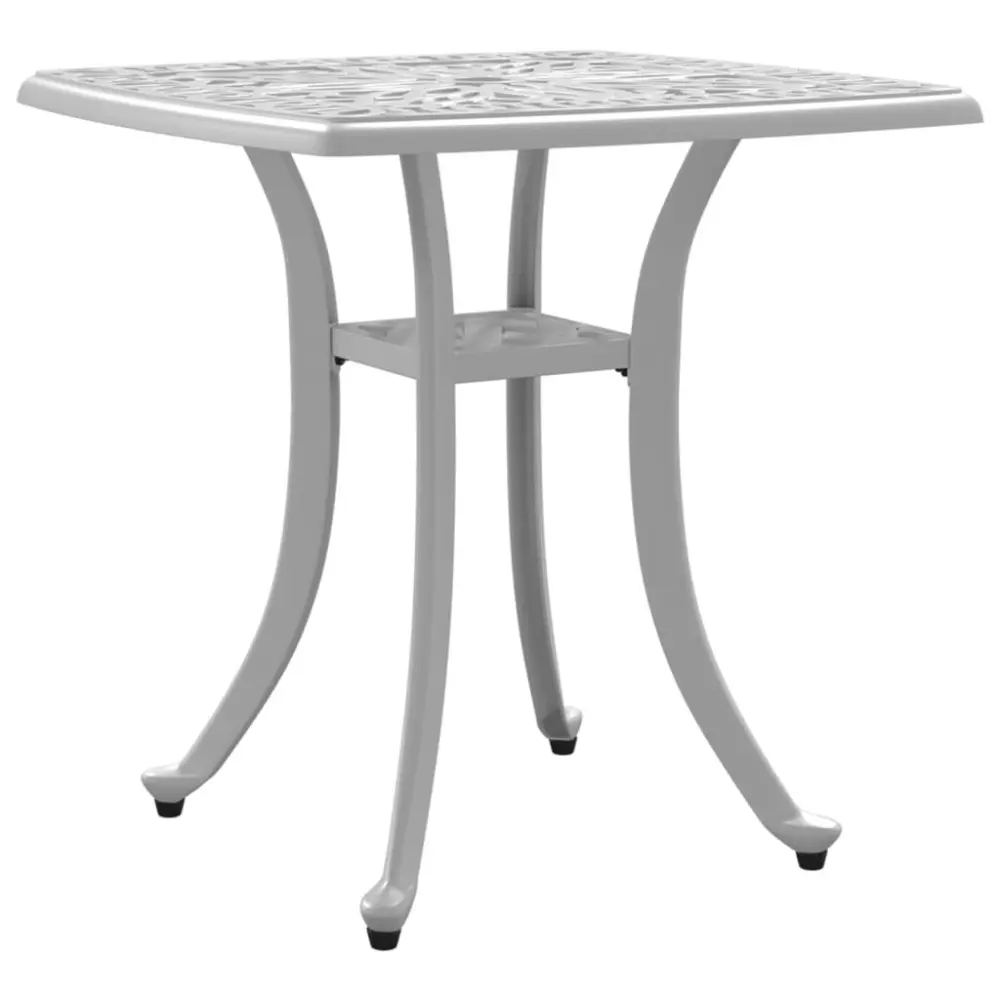 20.9 Inch White Cast Aluminum Patio Table Outdoor Dining
