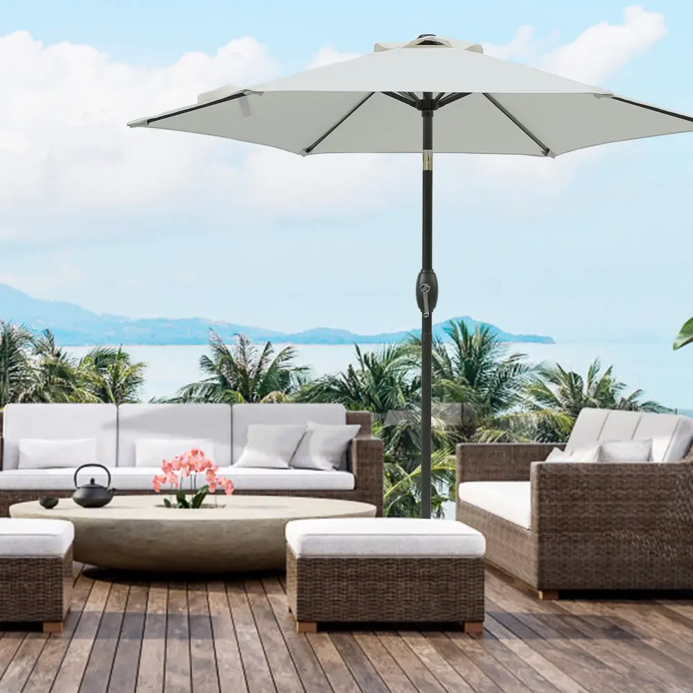 7.5Ft X 7.5Ft Patio Umbrella Crank And Push Button Tilt Outdoor tradeber