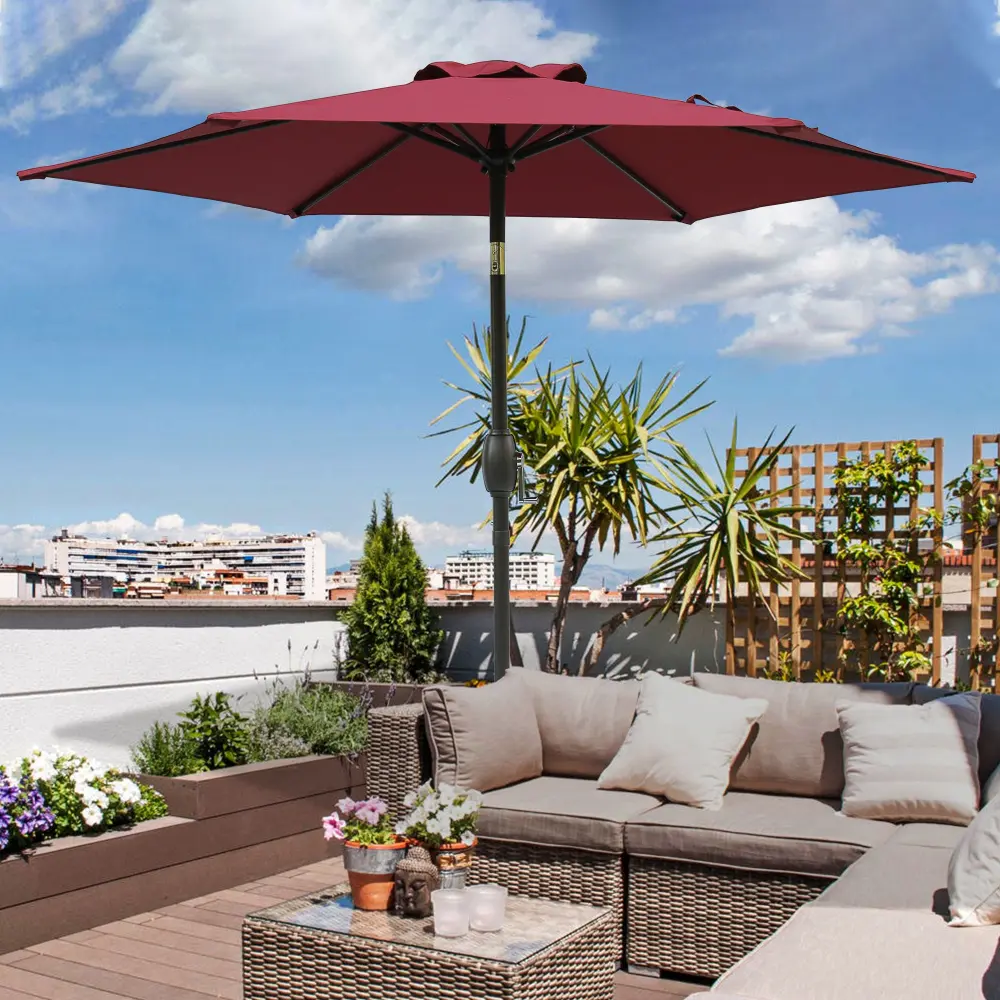 7.5Ft Patio Umbrella Crank And Push Button Tilt Outdoor tradeber