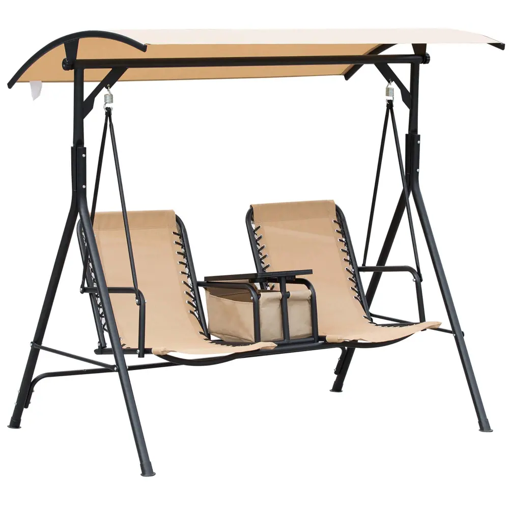 Outsunny 2 Seat Patio Swing Chair Outdoor Canopy Swing Glider aosom business