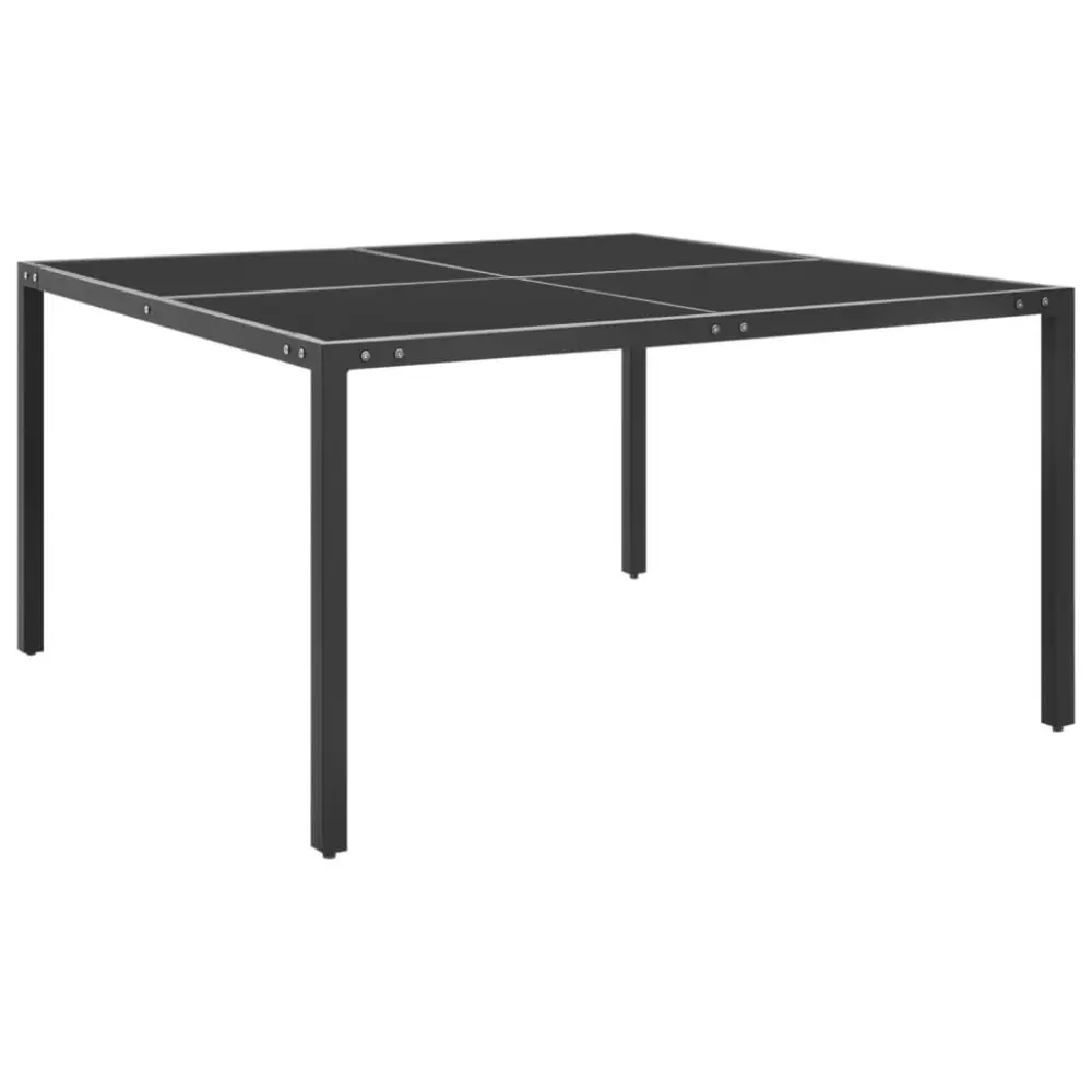 Anthracite 51.2x51.2x28.3 Inch Steel and Glass Patio Table