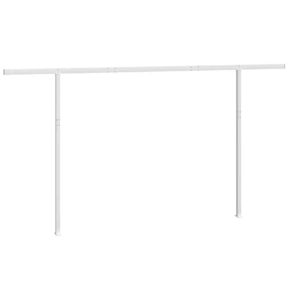White Awning Post Set 177.2 Inch Tall Iron Outdoor Canopy Support