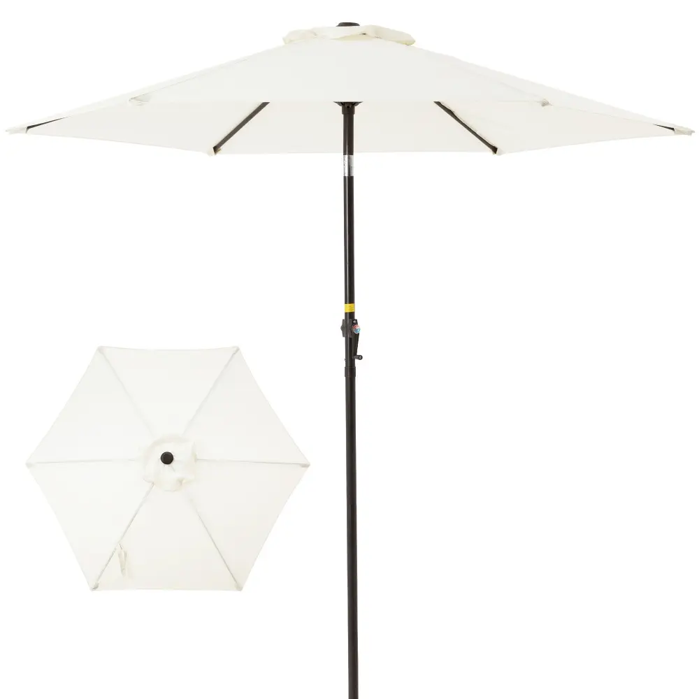 7.5Ft Patio Umbrella Outdoor Table Market Umbrella Push Button Tilt Garden tradeber