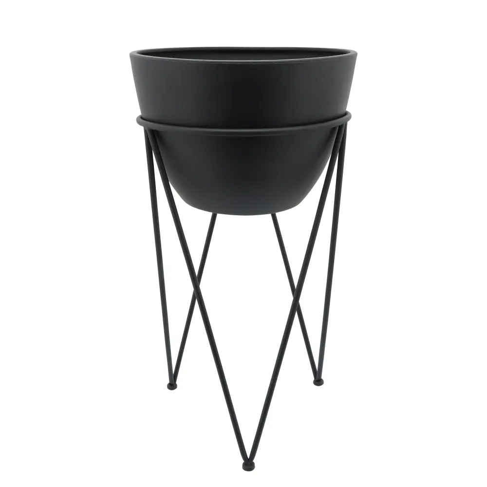 Metal 14 Planter Stand Black Iron Indoor Outdoor Plant Holder homedecoraccessories