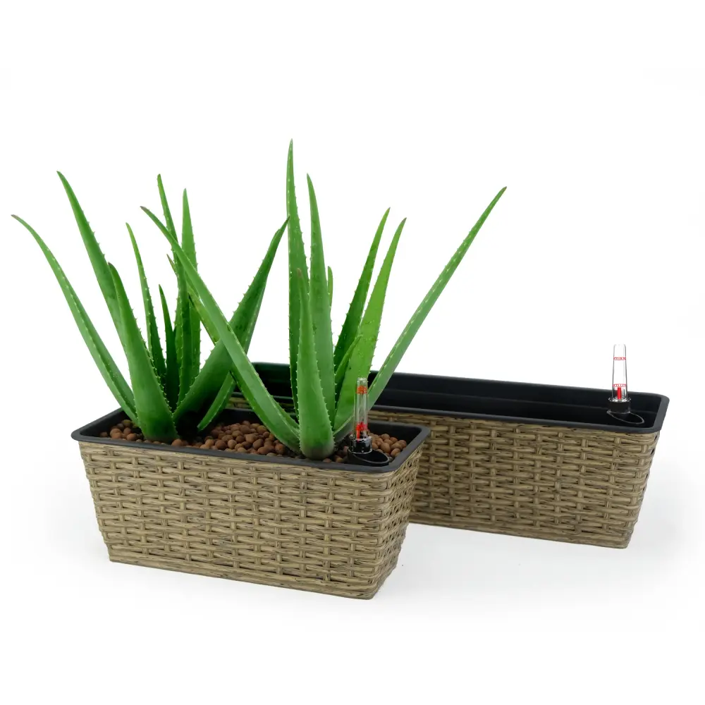 2 Pack Intelligent Self Watering Rectangle Planter Indoor And Outdoor Plants dty home