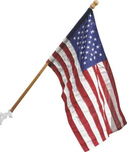 Valley Forge AA99050 2.5x4 Foot Polycotton Flag 5-Foot Wood Pole & Adjustable Bracket