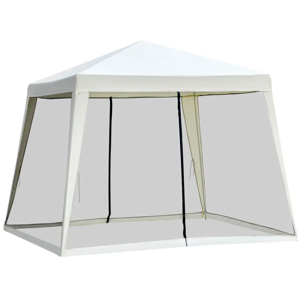 Outsunny 10x10 Outdoor Canopy Tent Slant Leg Sun Shelter Mesh Patio and Garden aosom business