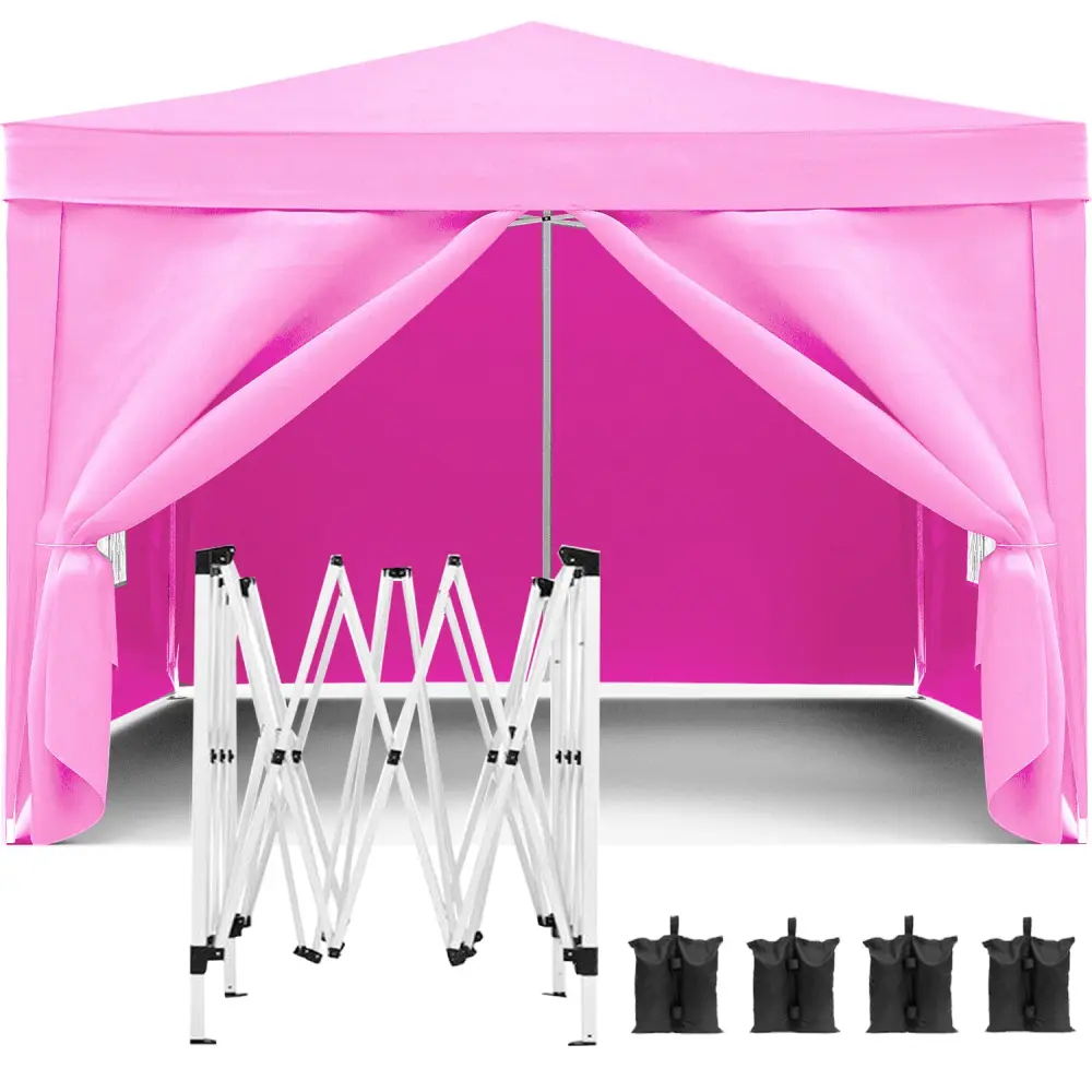 10x10 Folding Canopy 4 Removable Sidewalls Outdoor Event Shelter sunlight store