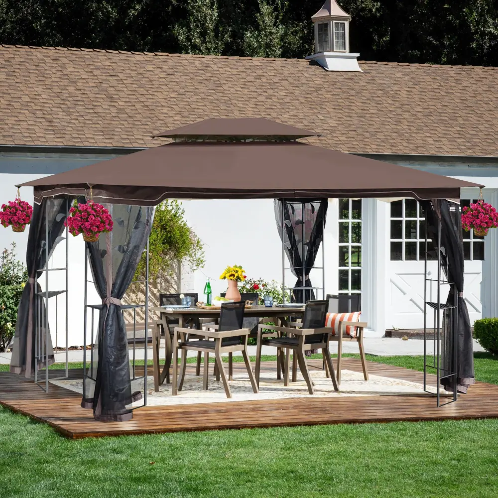 13X10 Outdoor Patio Gazebo Canopy Tent Ventilated Double Roof And UV Protection bei you