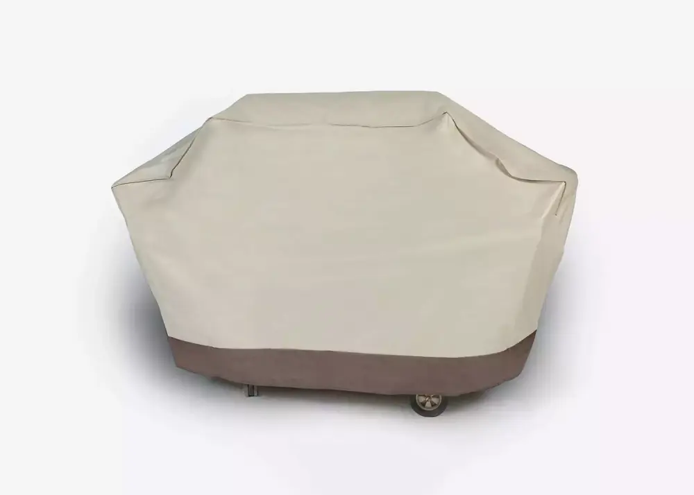 Embossed Long-lasting Outdoor Patio Full Luxury Gas Grill Cover Taupe Weather Resistant LB International