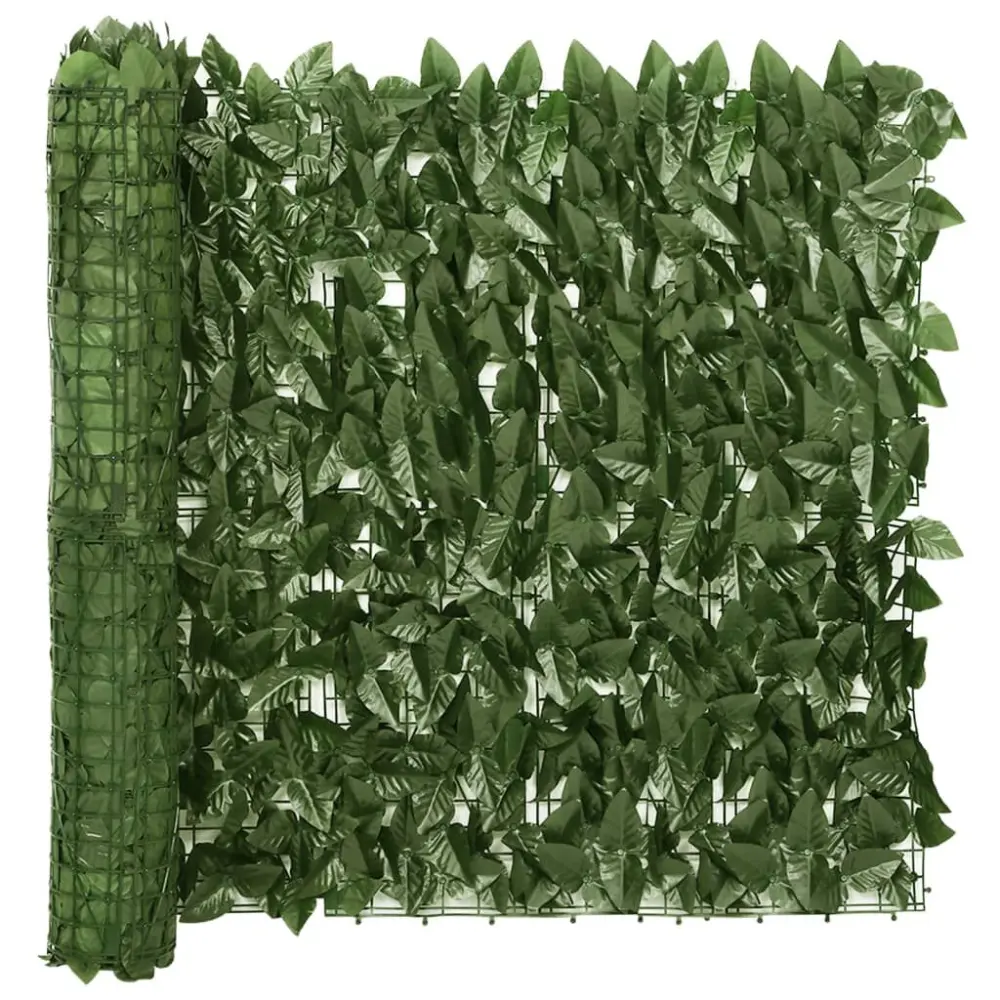 236.2 Inch Tall Balcony Privacy Screen Dark Green Leaves Outdoor Decorative Panel