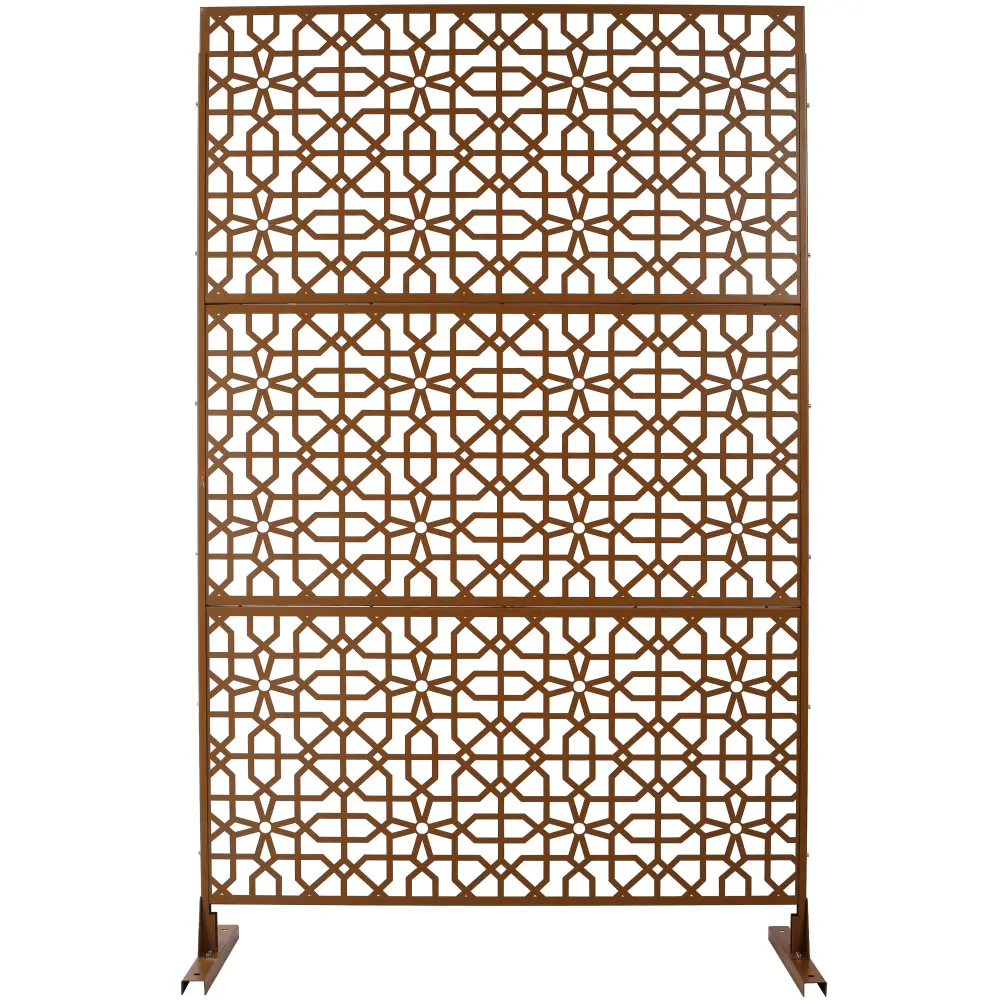 Outdoor and Indoor Metal Privacy Screen 76 Inch H 48 Inch W Freestanding g-h