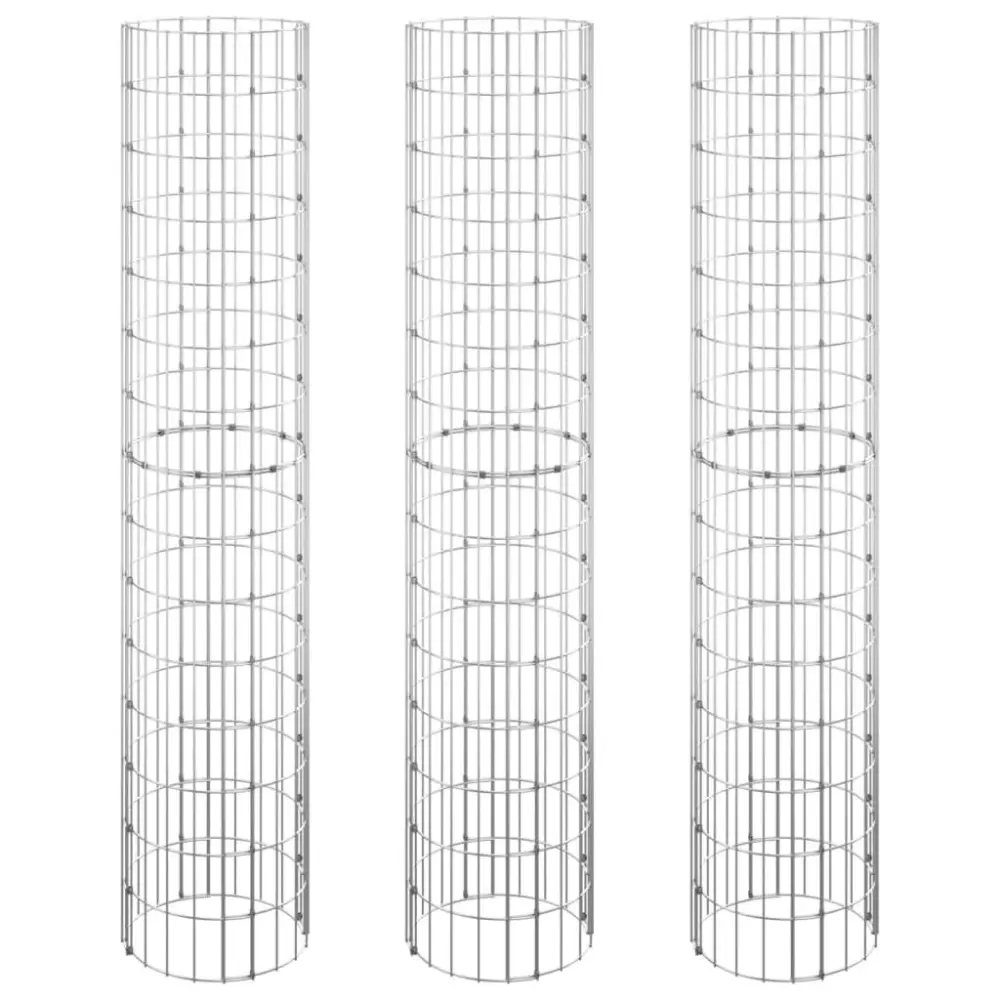 Circular Gabion Raised Beds 3 pcs Galvanized Steel 11.8x59.1 Inches Garden Planters