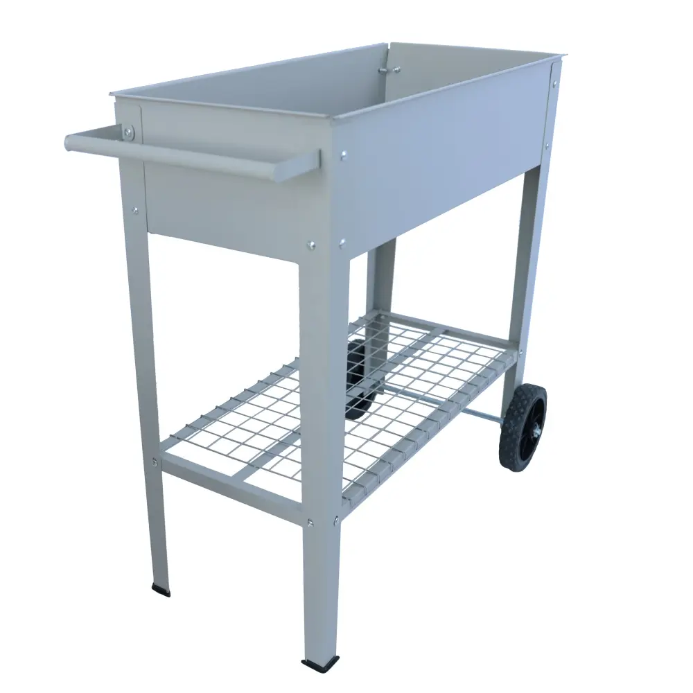 Aveyas Mobile Metal Raised Garden Bed Cart Legs Elevated qdxfl