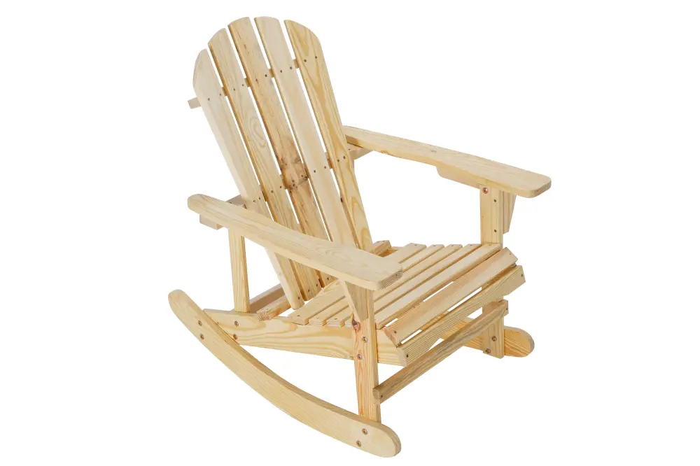 Adirondack Rocking Chair Solid Wood Outdoor Furniture Patio Garden tradeber