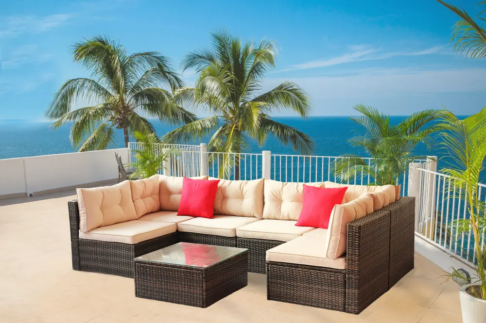 Patio Home Decor Set Pe Rattan Sectional Garden Home Decor Corner Sofa Set rattan furniture