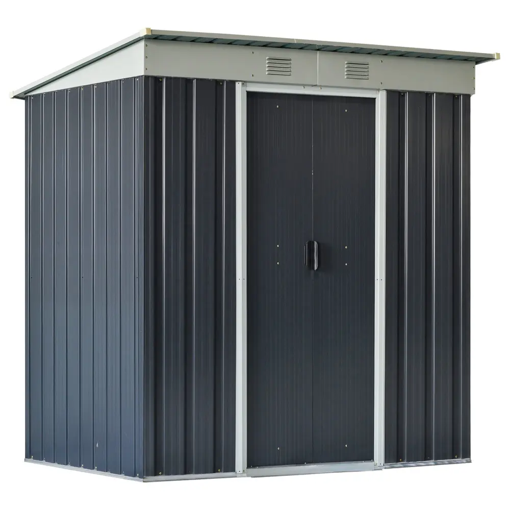 Outsunny 6 X 4 Metal Lean To Garden Shed Outdoor Storage Shed aosom business