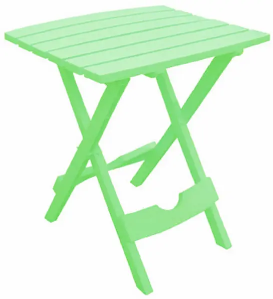Adams 8510-08-3734 Quik Fold Portable Resin Side Table Summer Green Patio and Pool