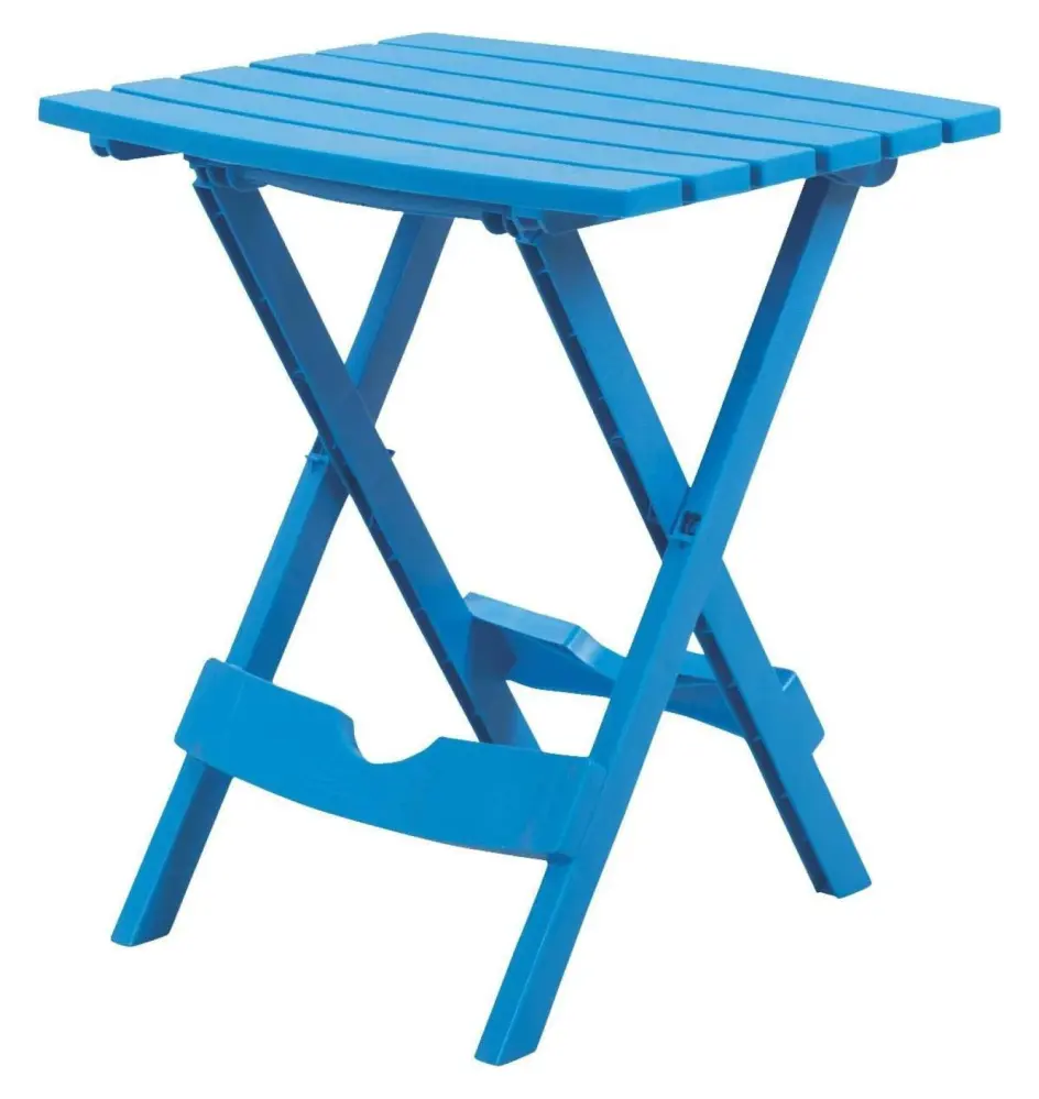 CLkPde QuikFold Rectangular Pool Blue Polypropylene Classic Adirondack Folding Side Table Patio Deck
