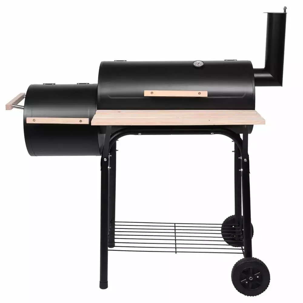 EasingRoom Outdoor Cooking Meat Cooker Smoker Charcoal BBQ Grill - Black - Versatile Grill and Smoker