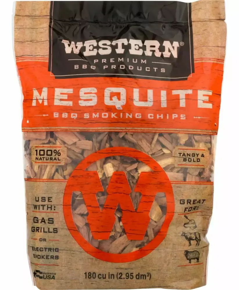 Western Luxury BBQ Products Mesquite Smoking Chips 180 Cu - Enhance Your BBQ Flavor