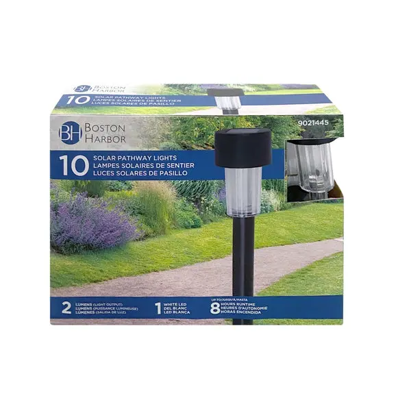 Boston Harbor 26077 Solar Stake Lights Black Outdoor Garden Lighting