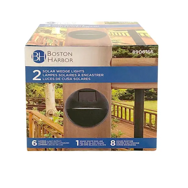 Boston Harbor 26081 Solar Wedge Light Black Outdoor Garden Lighting