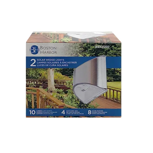 Boston Harbor 26083 Solar Wedge Light Stainless Steel Outdoor Lighting