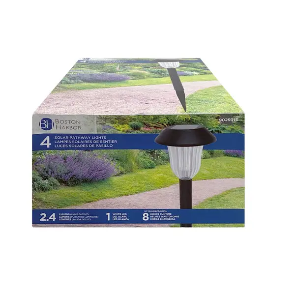 Boston Harbor 26089 Solar Stake Lights Black Outdoor Garden Lighting