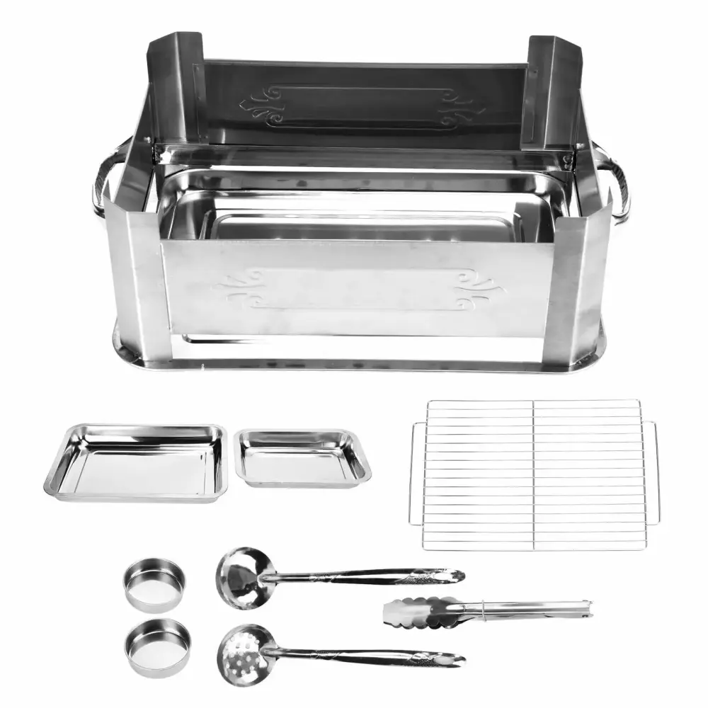 Barbecue Grill Thickened Stainless Steel Grilled Fish Stove Charcoal Alcohol Grill huazhentaishan