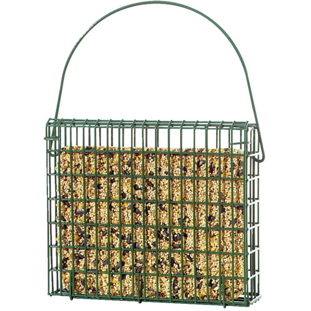 C&S EZ Fill Green 2-Cake Wire Basket Suet Feeder Birds Cu0026S
