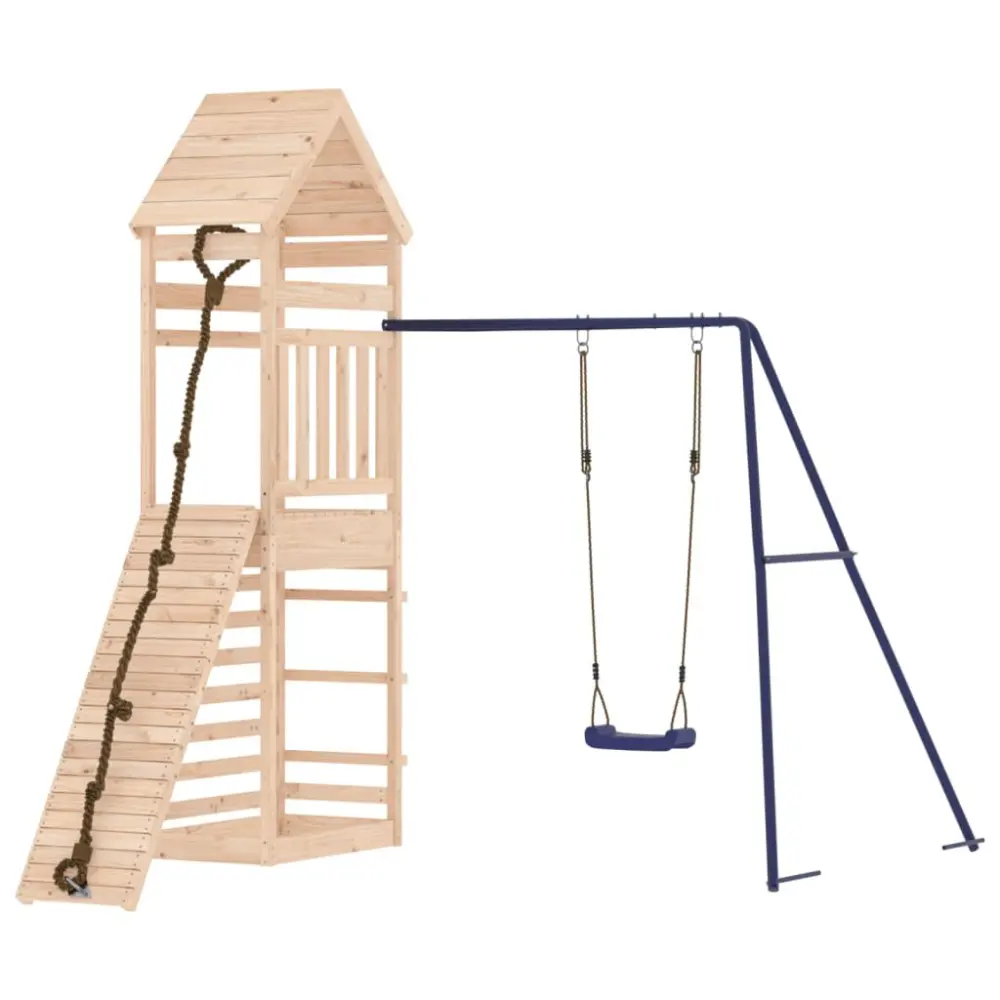 Outdoor Playset Solid Wood Pine Kids Backyard Swing Set