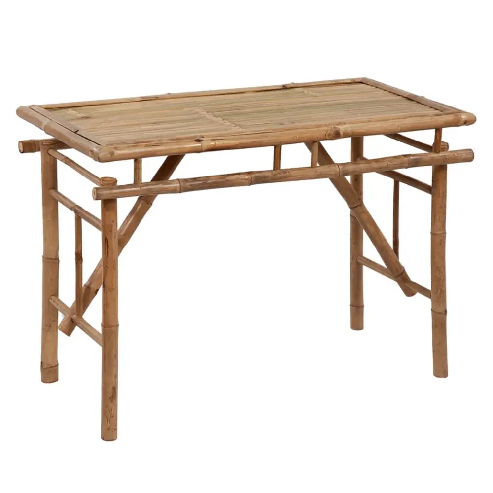Folding Patio Table 45.3x19.7x29.5 Inches Bamboo Outdoor Dining Table