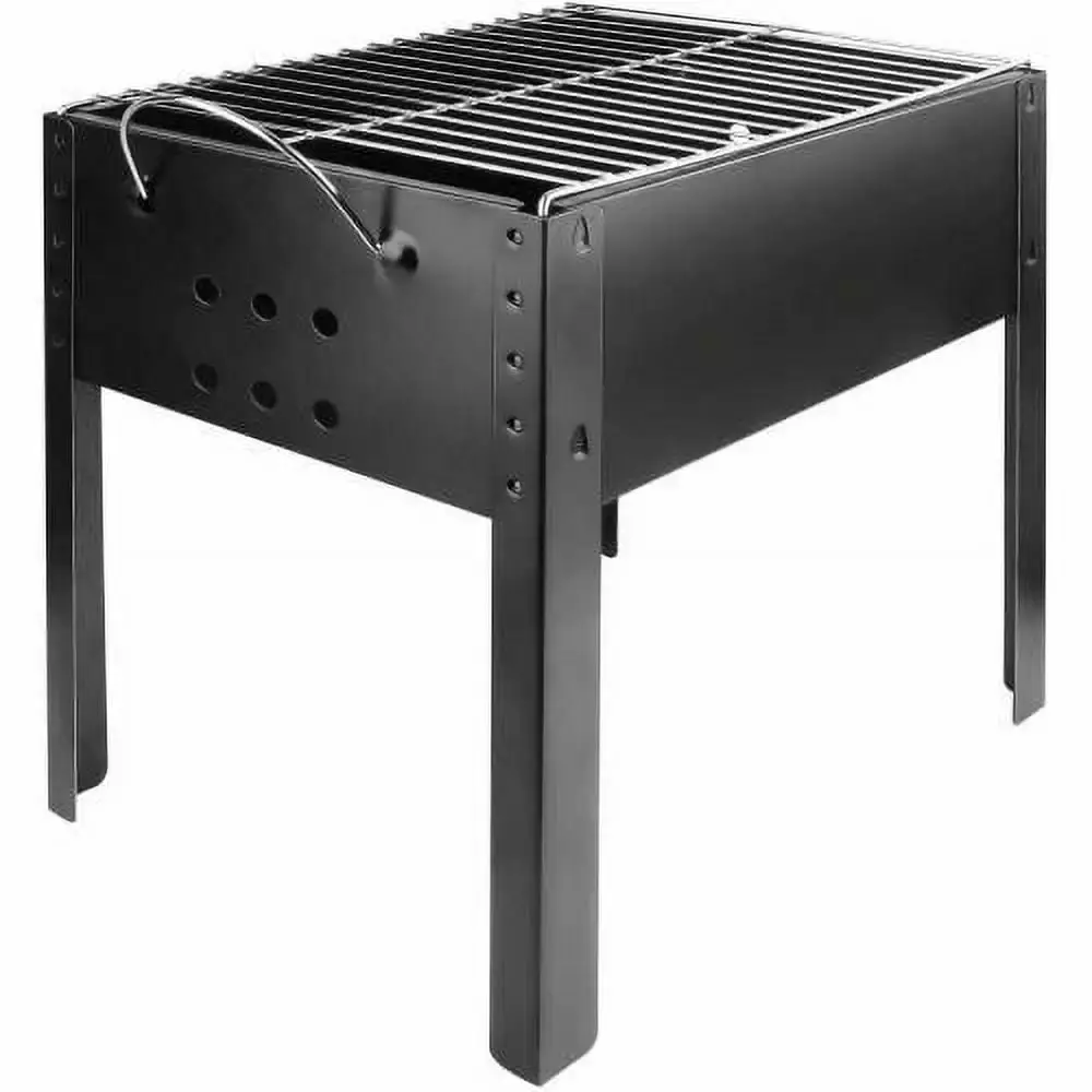 adhino 14 Inch Travel-friendly Charcoal Grill Wheels Detachable BBQ Smoker Outdoor Camping Picnic