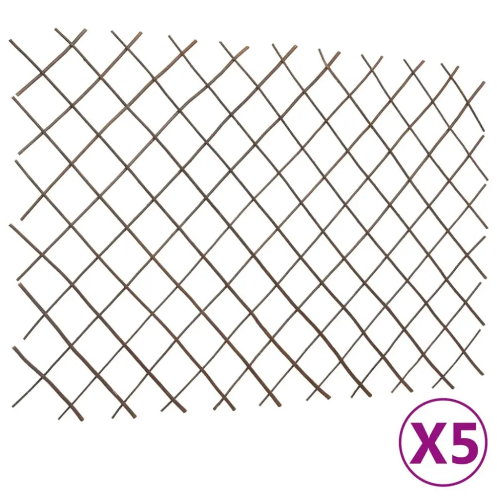 Willow Trellis Fences 5 Piece Set 70.9x47.2 Inches Garden Decorative Panels